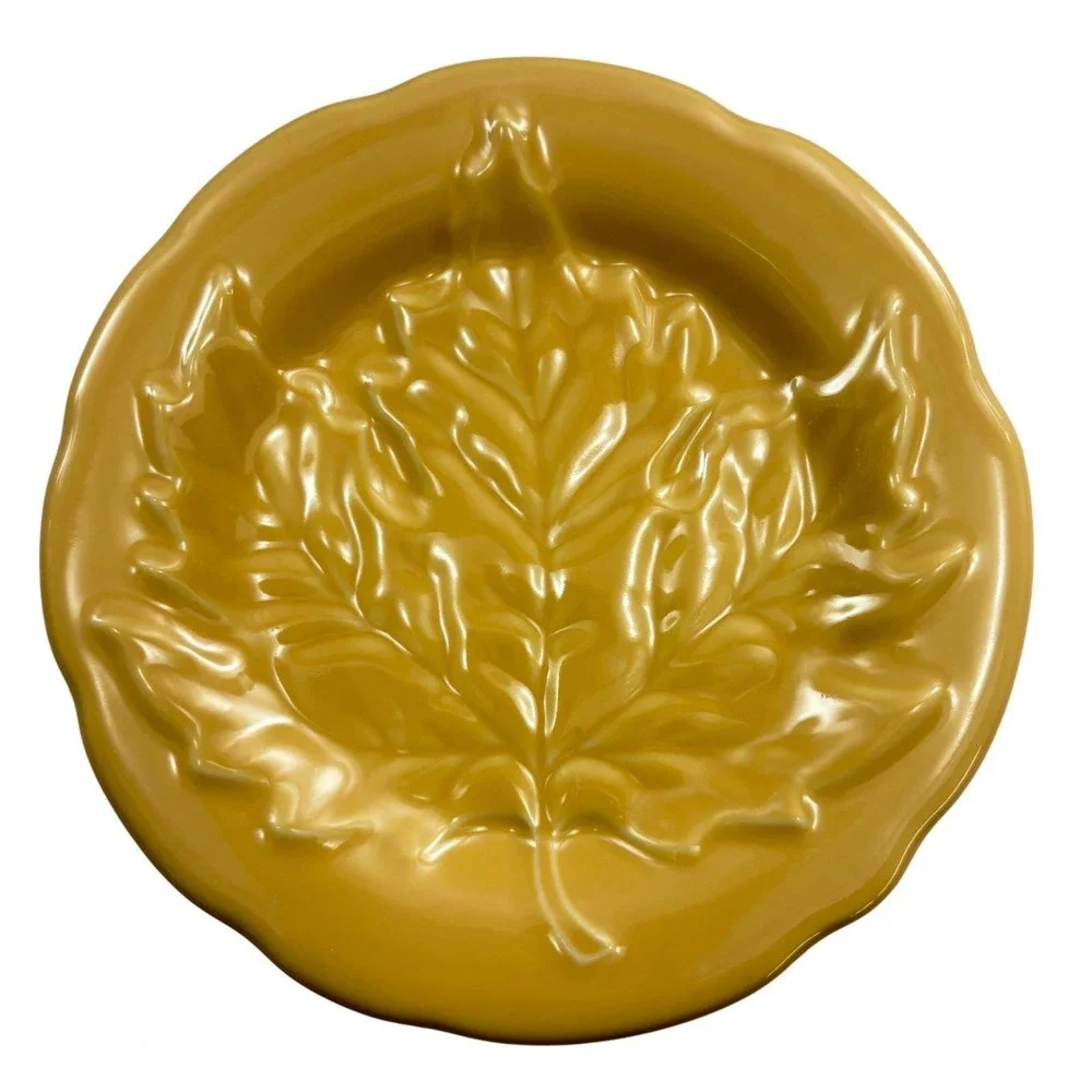 Longaberger‎ Pottery Leaf Plate Set Maple Leaf Design Sage Paprika Butternut Ivy